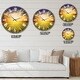 preview thumbnail 4 of 8, Designart 'Beauty Sunset over Sunflowers Field' Oversized Floral Wall CLock