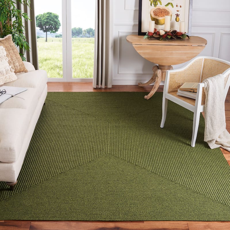 SAFAVIEH Handmade Braided Country Casual Lavada Rug - 11' x 15' - Green - Rectangle