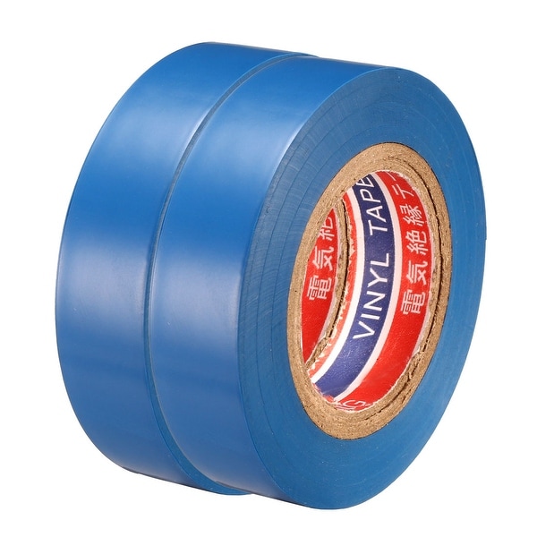 PVC Electrical Insulating Tape Single Sided 21/32" Width 49ft 6mil Blue 2pcs - 6 mil Thick, Blue