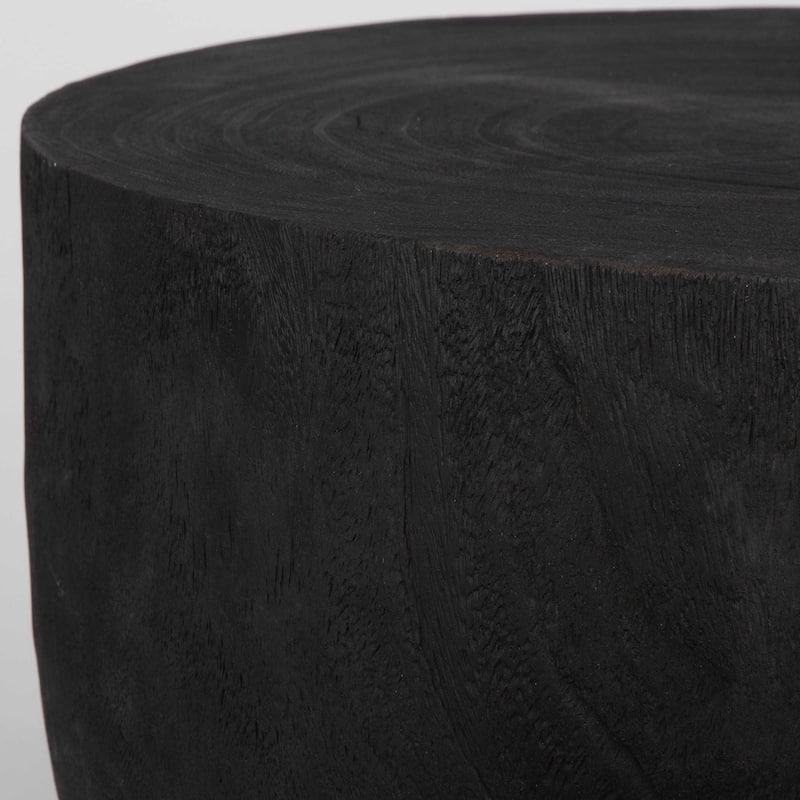Hand Carved Levitate Coffee Accent Table - 23.5" - Black