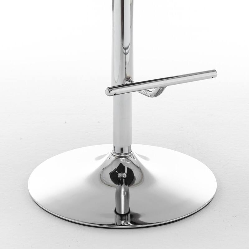 Best Quality Furniture Adjustable Textured Fabric Barstools with Chrome Finish Base (Set of 2)