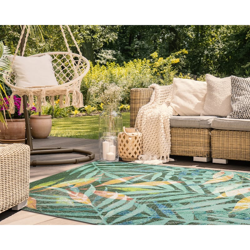 Liora Manne Marina Leaves Indoor/Outdoor Rug