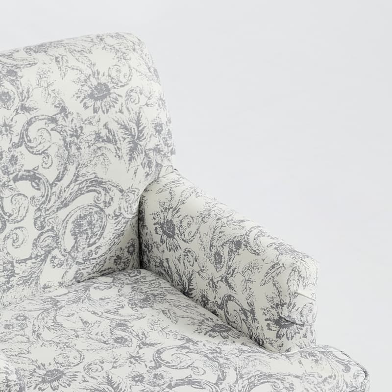 Linen Accent Chairs Nailhead Trim Armchairs with Wooden Legs