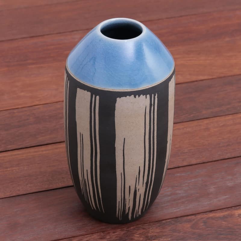 Novica Handmade Modern Garden Celadon Ceramic Vase