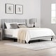 preview thumbnail 2 of 70, Spruce & Spring Eleanor Upholstered Platform Bed Frame with Vertical Stripe Headboard