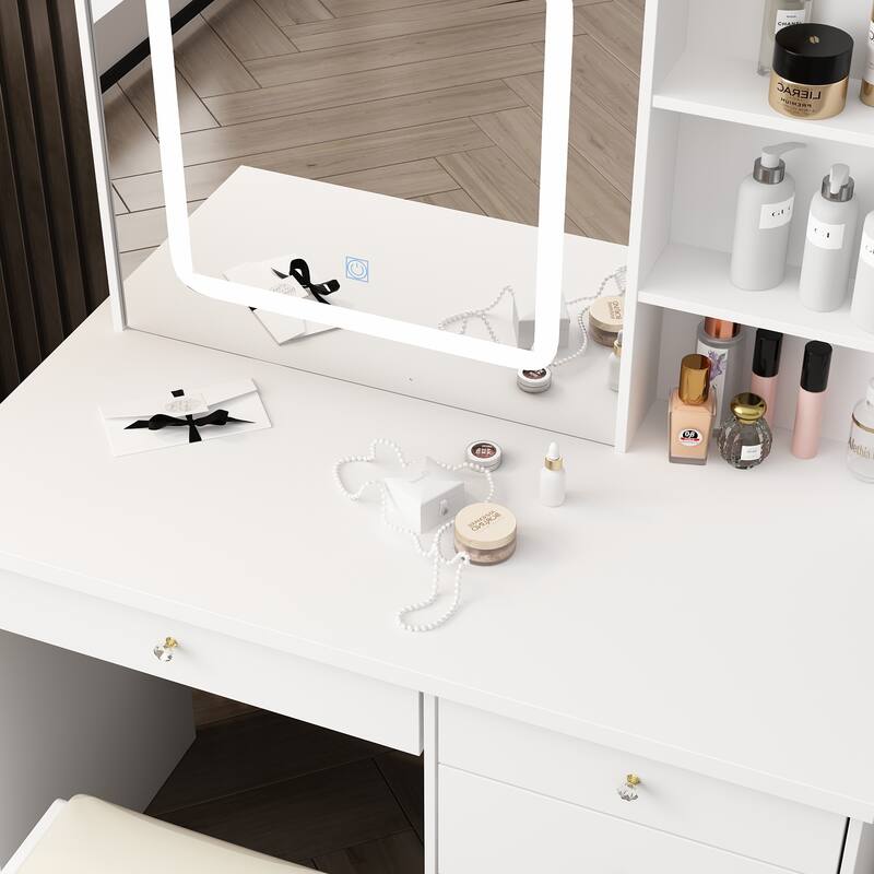 Makeup Vanity Set with 3 model Light & Stool