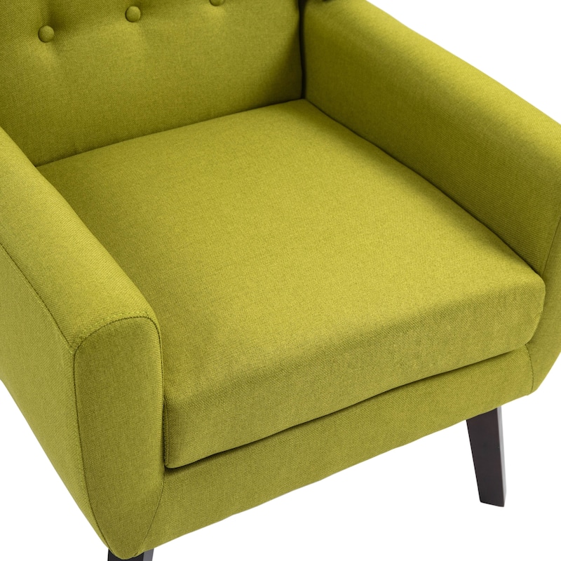 Modern Accent Chair Cotton Linen Upholstered Chair for Living Room