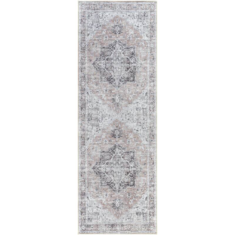 Livabliss Tahmis Traditional Medallion Washable Area Rug