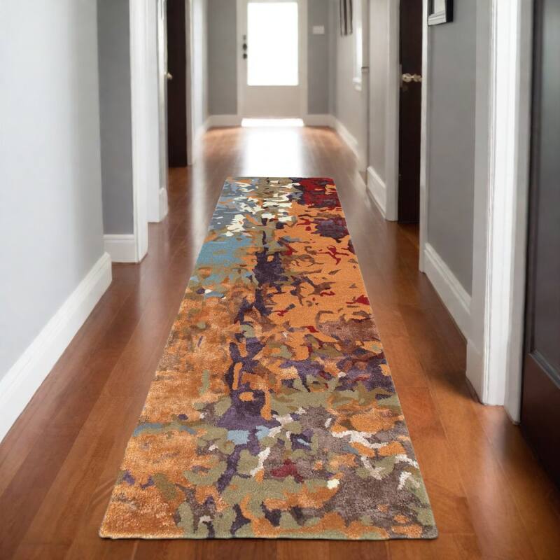 HomeRoots Abstract Industrial Rectangle Area Rug - 96.06 in. x 29.92 in.  x 0.39 in.