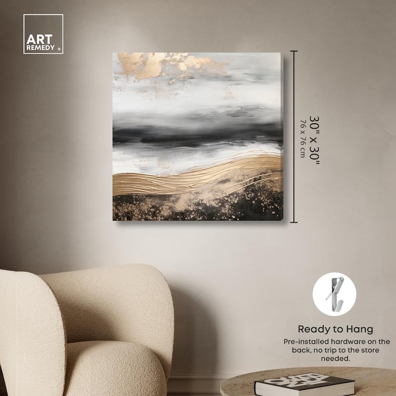 Moonlit Gold Canvas by Art Remedy, Gallery Wrapped