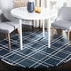 preview thumbnail 6 of 55, SAFAVIEH Handmade Himalaya Kelsie Modern Wool Rug 4' Round - Navy/Silver - Round