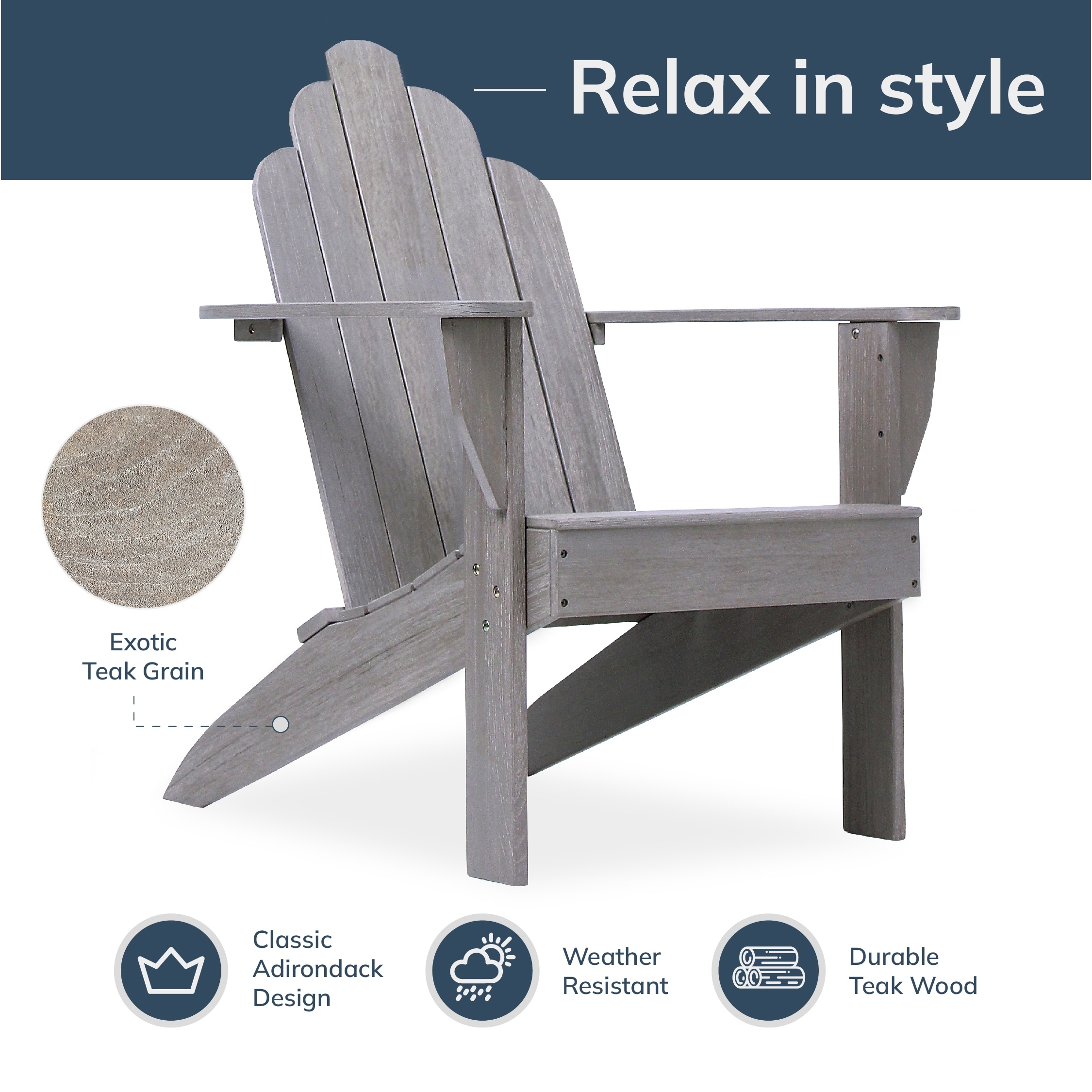 Cambridge Casual Sherwood Teak Outdoor Adirondack Chairs - On Sale