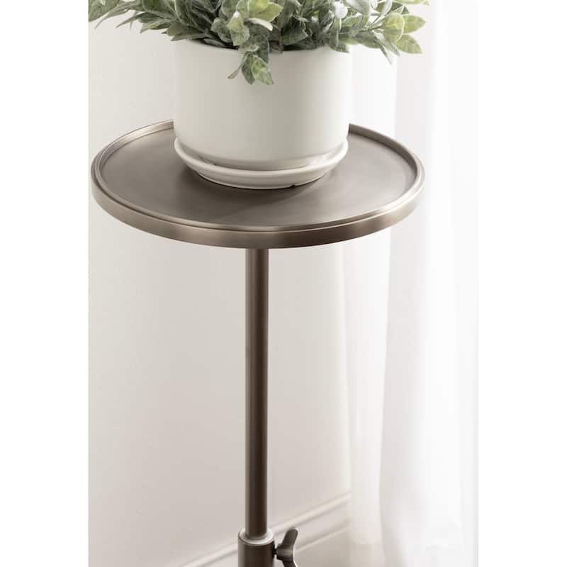Kate and Laurel Engles Adjustable Polished Metal Table and Plant Stand