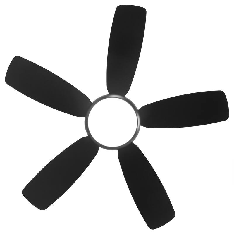 42" Modern Black Stepless Dimming LED Easy Installation 5-Blades Ceiling Fan with Light and Remote