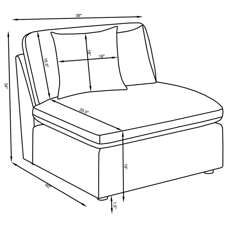 Greeley Ivory Upholstered Armless Chair