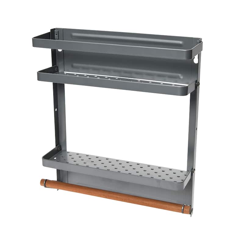 Household Essentials Metal Magnetic Organizer Rack - 11.3"L x 3.1"W x 12.6"H - Grey