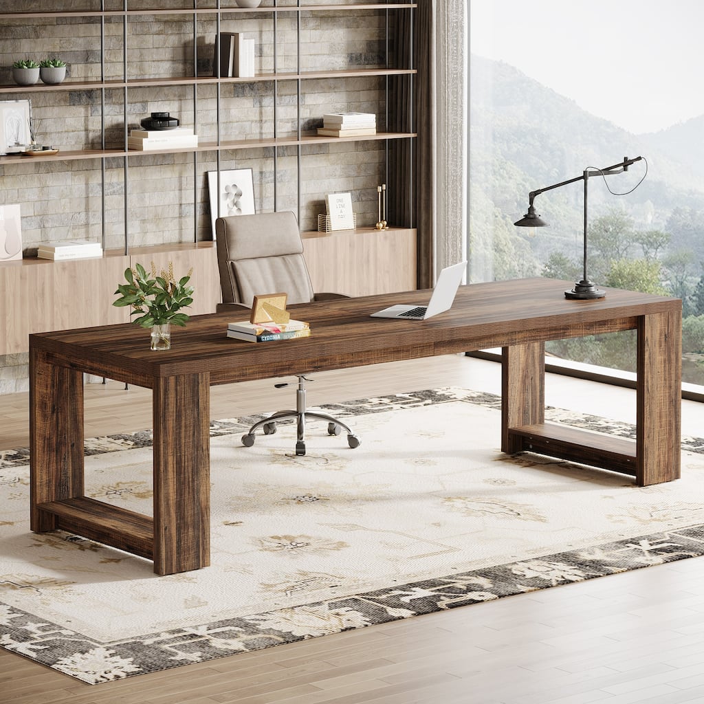 86.6 Inch Extra Long Desk Witing Table Large Desk Workstation Desk