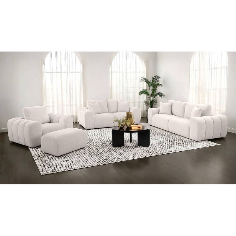 Burnett Chenille Upholstered Sofa Set