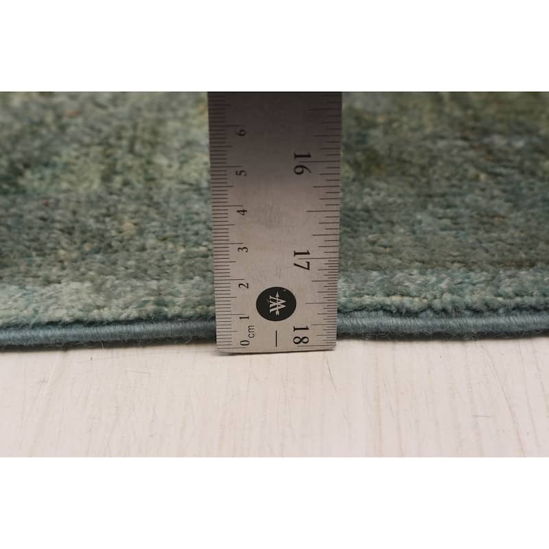 ECARPETGALLERY Hand-knotted Vibrance Light Blue Wool Rug - 6'8 x 9'11