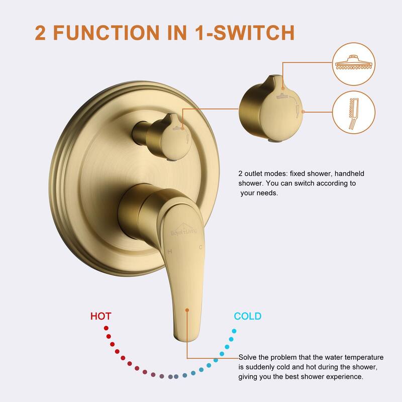Clihome 5-Spray Patterns 10 in. Wall Mount Dual Shower Heads
