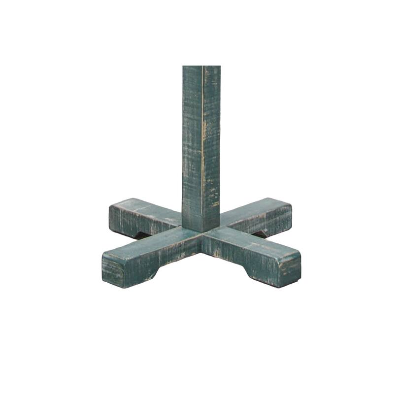 Rena Coat, Hat Rack Stand, 8 Wood Stems, 72 Inch Rustic Green Mahogany