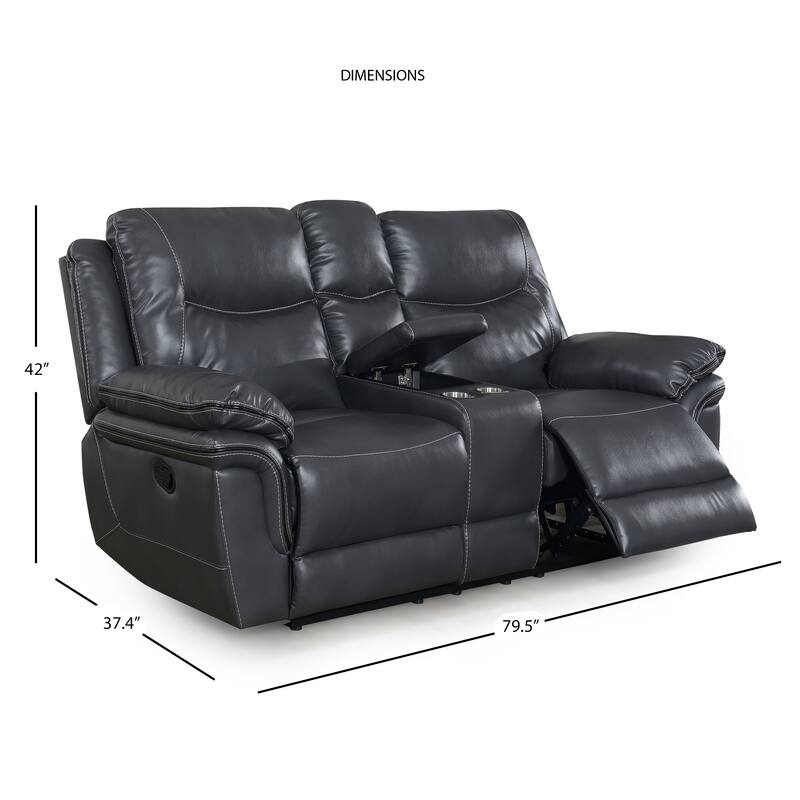 Steve Silver Irrigone Faux Leather Reclining Loveseat with Storage