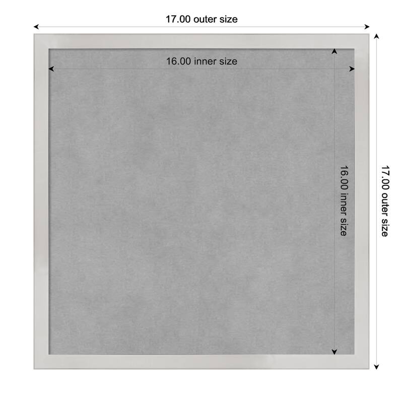 Amanti Art Svelte Silver Framed Magnetic Board - Board Size 16x16
