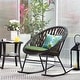 preview thumbnail 12 of 30, OVIOS 3-piece Patio Rocking Chair Bistro Set with Glass Coffee Table