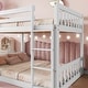 preview thumbnail 11 of 12, Twin over Twin Floor Bunk Bed with Playhouse Design, Ramp & Dual Ladders