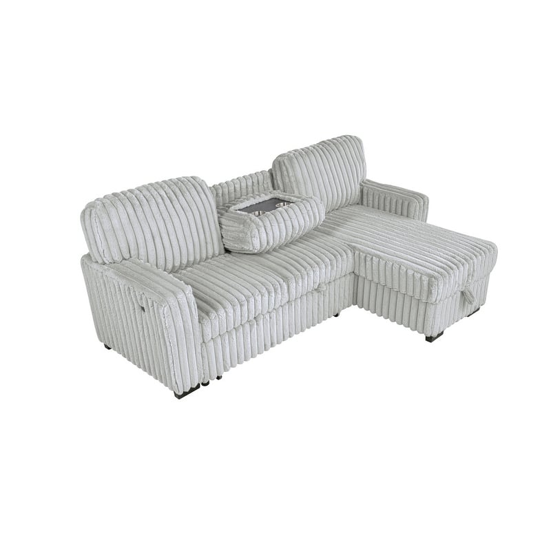 Best Quality Furniture 2-Piece Corduroy Sectional