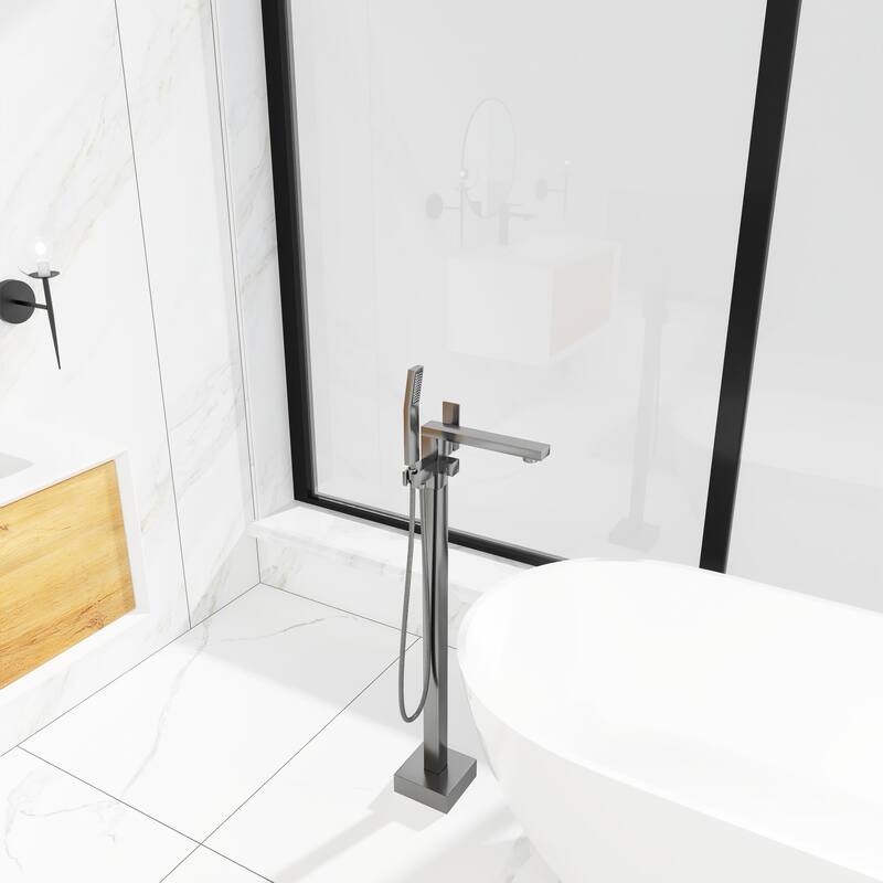 Freestanding Tub Shower Claw Foot Faucet with Handheld Spout - 10"37"