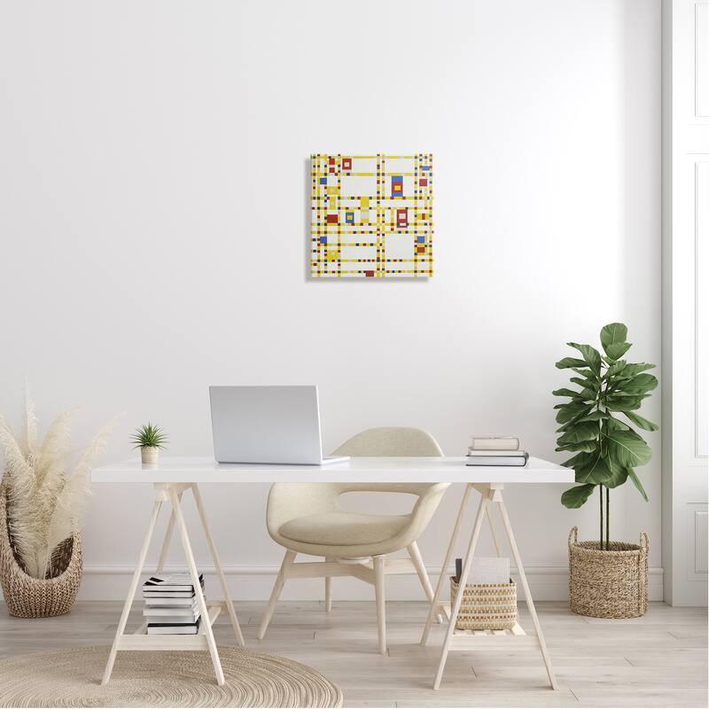 Stupell Broadway Boogie Woogie Piet Mondrian Classic Abstract Painting Canvas Wall Art, Design by one1000paintings