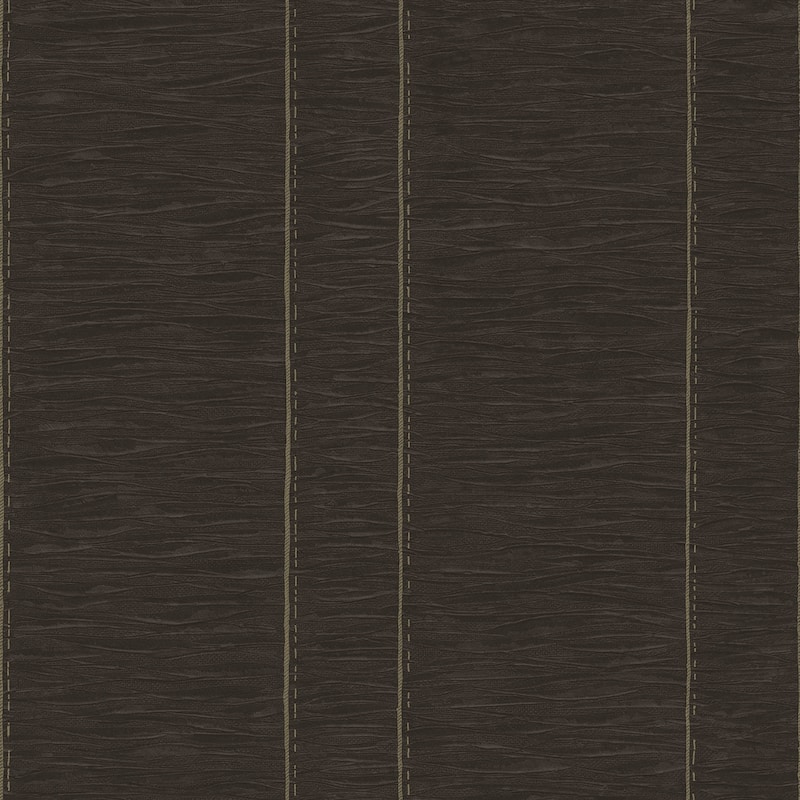 Galerie Wallcoverings Palazzo 2 Collection Pleated Stripe Vinyl on Non-woven Matte Wallpaper Roll - 33 feet x 21 inches - Bronze