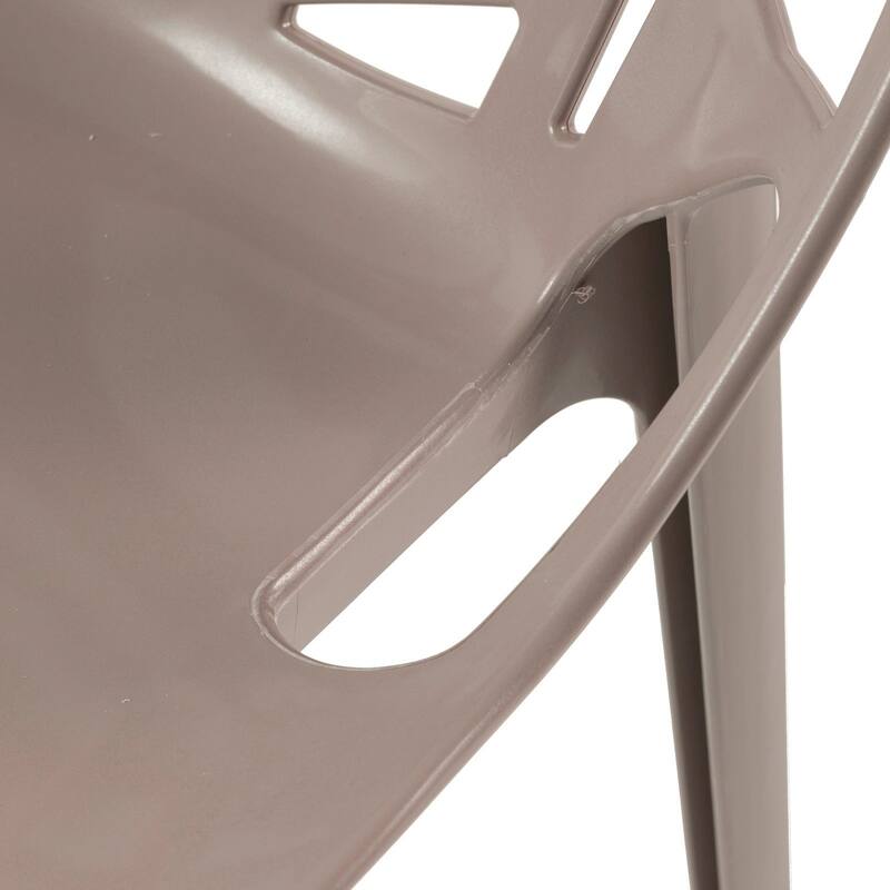 Stackable Dining Chair in Polypropylene (Set of 4) Modern Cut-out Design Backrest Accent Side Chair
