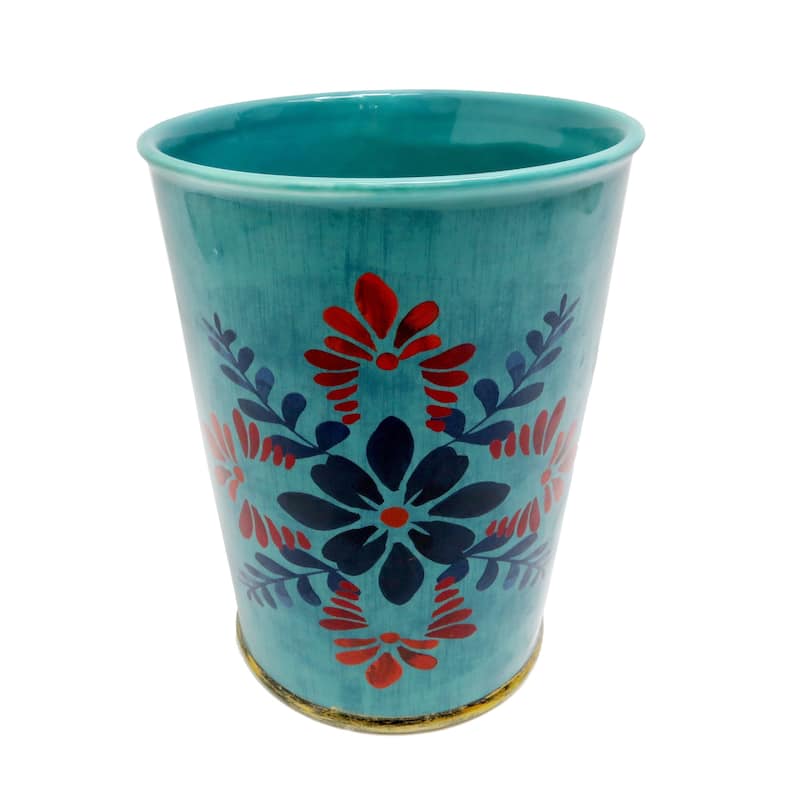 Paseo Road by HiEnd Accents Bonita Ceramic Wastebasket, 1PC - Blue