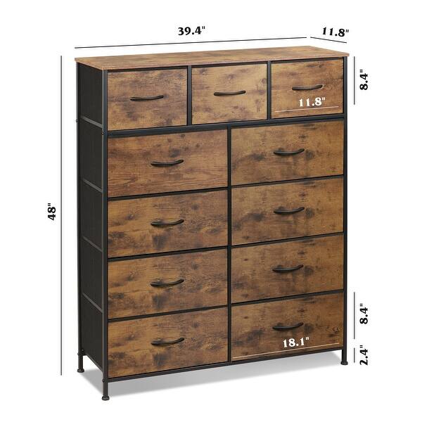 11-Drawer Dresser, Fabric Storage Tower for Bedroom, Hallway, Nursery,  Closets, Tall Chest Organizer Unit - Bed Bath & Beyond - 37316560