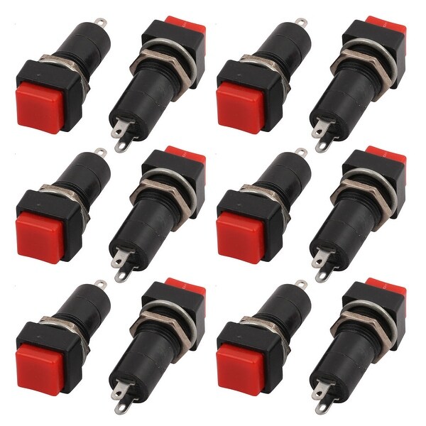AC 250V 3A SPST Momentary Panel Mount Red Round Push Button Switch 20 PCS