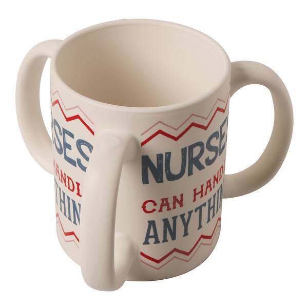 Shop Nurses Can Handle Anything Mug Three Handled Coffee Mug 14 Ounces Overstock 19891229