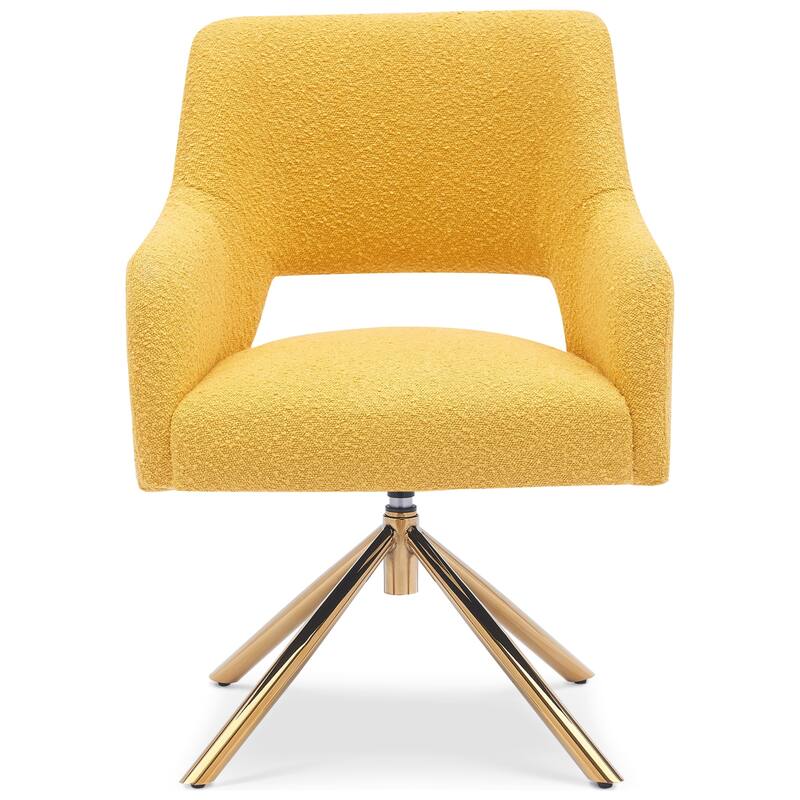 Boucle Polyester Upholstered Swivel Accent Chair - Stain Resistant (Set of 4)