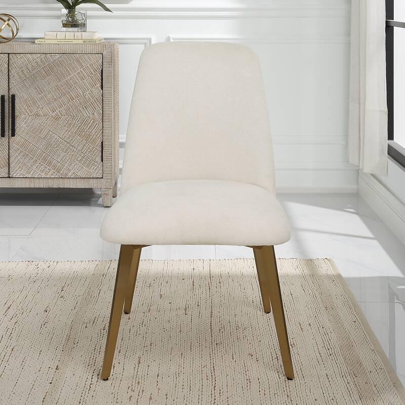 Solid upholstered Armless Dining Chair - 35" - Brown
