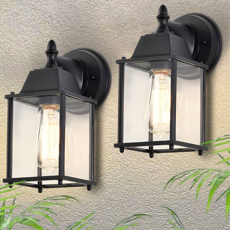 Outdoor Wall Lantern Black Wall Sconces Wall Mount Lighting 2 Pack