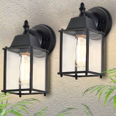 Outdoor Wall Lantern Black Wall Sconces Wall Mount Lighting 2 Pack
