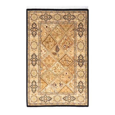 Overton Hand Knotted Wool Traditional Oriental Brown Runner