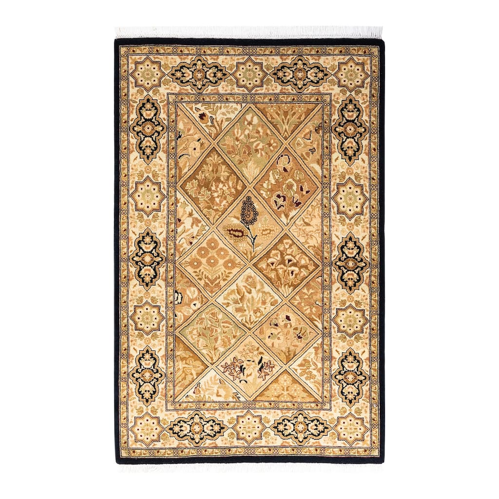 Overton Hand Knotted Wool Traditional Oriental Brown Runner