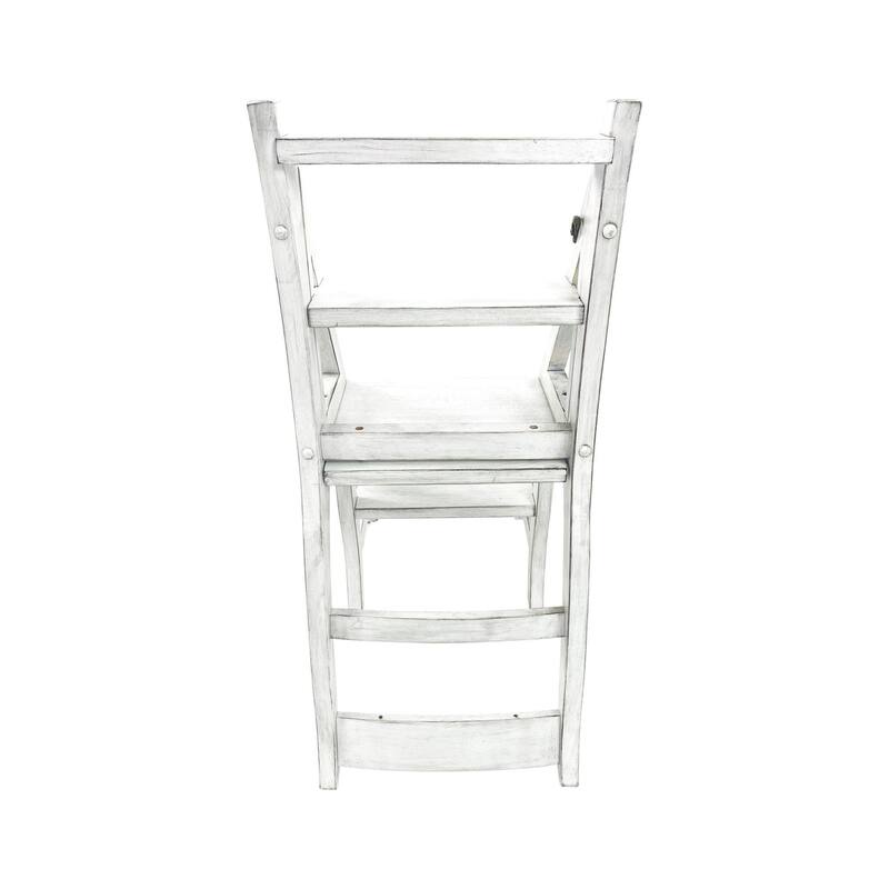 2 in 1 Folding Library Ladder Chair - 34" - White
