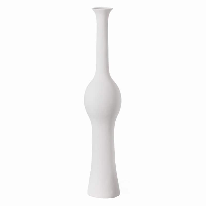 Unique Style 58.75 inch Tall Floor Vase for Entryway, Dining, or Living Room Decor, Elegant White Ceramic Tall Vase with Design