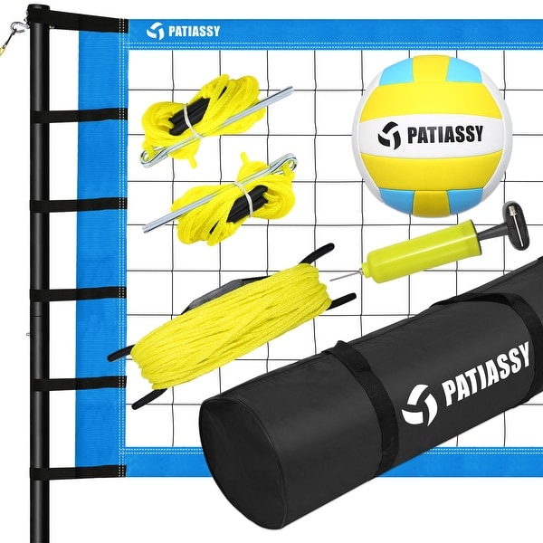 Patiassy 14ft Portable Freestanding Volleyball Net Set, Easy Setup On
