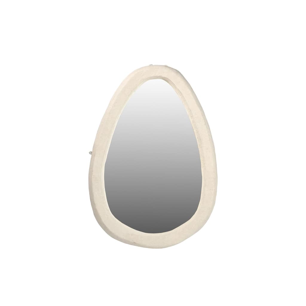 Textured Paper Mache Teardrop Wall Mirror - 49" - White