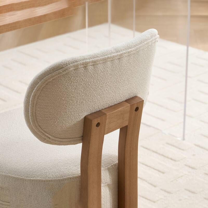 Wooden Dining Chairs Set of 2 , Fabric Upholstered Side Chair Farmhouse Kitchen Chairs for Dining Room, Breakfast Area