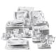 preview thumbnail 10 of 12, MALACASA Flora 60-Piece Porcelain Dinnerware Set, Service for 12 Marble Grey - 60 Piece